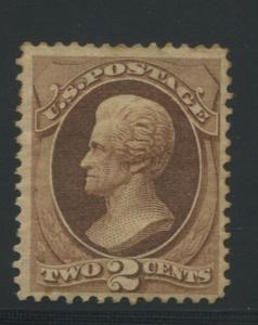 1870 US #146 A45 2c Mint Original Gum Stamp Catalogue Value $300 Certified 