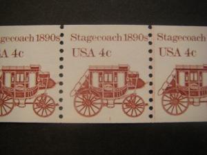 Scott 1898A, 4 cent Stagecoach, PNC5 #1, MNH Transportation Beauty