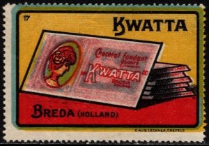 1930's Holland Advertising Poster Stamp Kwatta Chocolate & Other Products