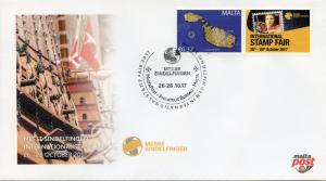 Malta 2017 FDC Sindelfingen Messe Intl Stamp Fair 1v Set + Label Cover Stamps