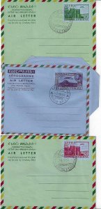 ETHIOPIA 1953 4 THREE AIR LETTERS WITH FDC CANCELS FG 4 FG 6