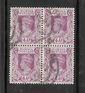 Burma #60 Used Block of 4