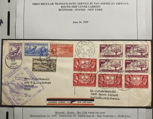 1939 Dublin Ireland First Northern Route Flight Cover FFC To Oakland CA USA