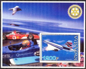 Rwanda 2005 Aviation Concorde Rotary International Club S/S MNH