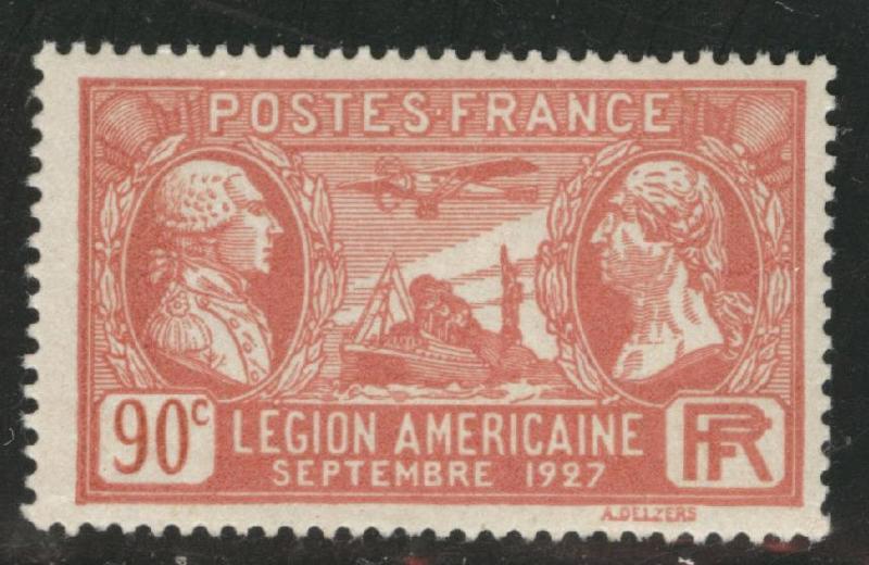 France Scott 243 MNH** 1927 American Legionnaires stamp Toned Gum