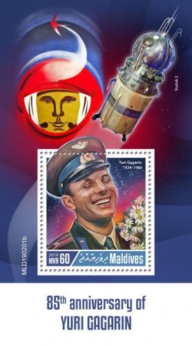 MALDIVES - 2019 - Yuri Gagarin - Perf Souv Sheet - MNH