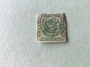 Denmark 1858 Wavy lines ground 8 Sk  used stamp A6658