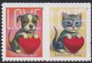 5746b Love Kitten & Puppy MNH