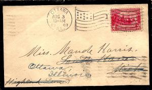 329 Used... Nice Wavy Flag Fancy Cancellation... SCV $6.00