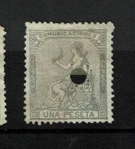 Spain SC# 198, Punch Cancel, Hinge Remnants, few sm tone dots, see notes - S6928