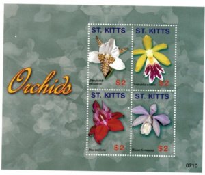 Saint Kitts 2007 - Orchids - Sheet of 4 Stamps - Scott #674  -  MNH