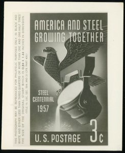 USA #1090 Steel Industry Issue A537 Photo Essay BW 3x4 Publicity Card