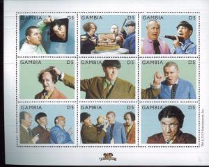 THREE STOOGES #2200 MNH Sheet of 9 - Gambia E74
