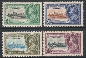 Turks Caicos Scott 71/74 - SG187/190, 1935 Silver Jubilee Set MH*