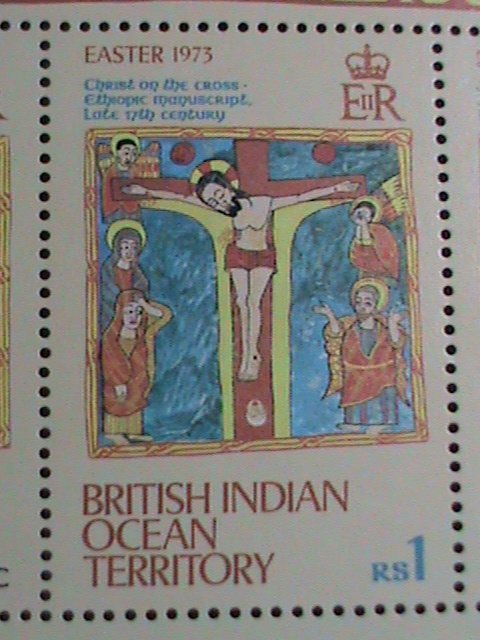 ​BRITISH INDIAN OCEAN TERRITORY STAMP:1973 SC#53a-17TH CENTURY-CRUCIFIXION MNH