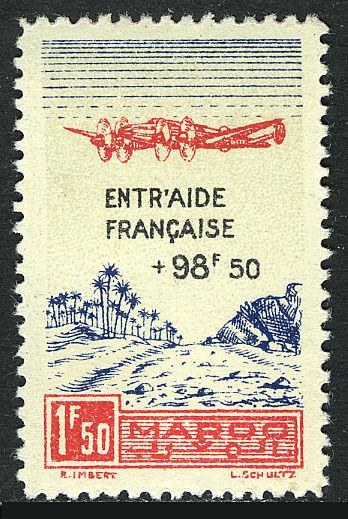 French Morocco CB23A, MNH. Plane over Oasis, 1944