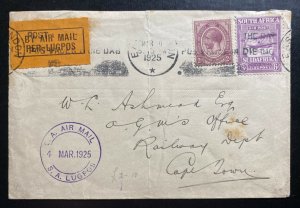 1925 East London South Africa Return Flight Early Airmail cover To Cape Town