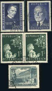 Austria #587 #588 #589 #560 Postage Stamps Europe 1953 Used