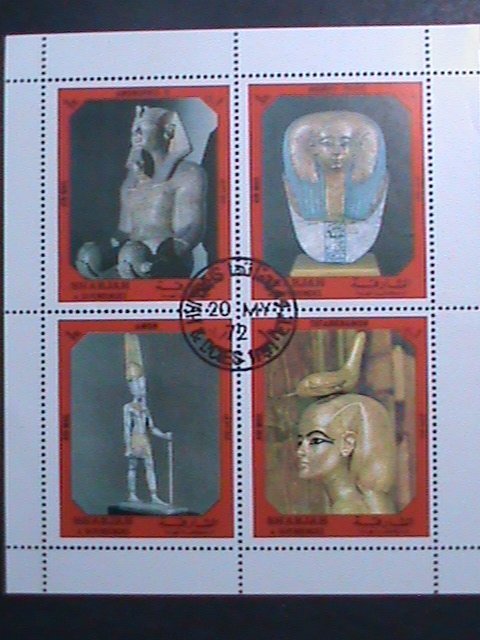 ​SHARJAH-1972  THE TREASURES OF EGYIPT S/S-VERY FINE  WE SHIP TO WORLD WIDE