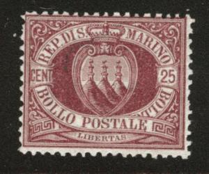San Marino Scott 13 MH* 1890 scarce stamp CV$175.00