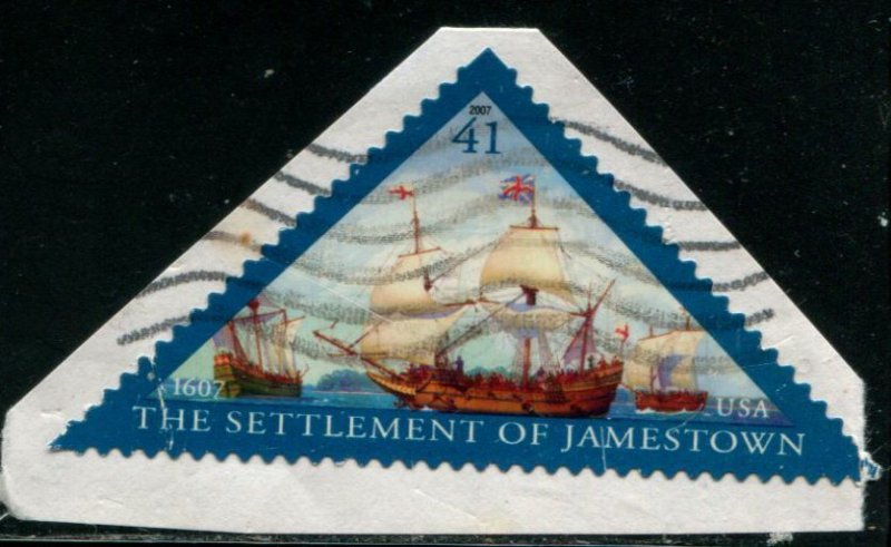 4136 US 41c Jamestown Settlement SA, used on paper