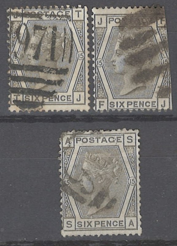 COLLECTION LOT # 2221 GREAT BRITAIN #62p15 x 3 (1 FAULTY) 1873 CV=$210