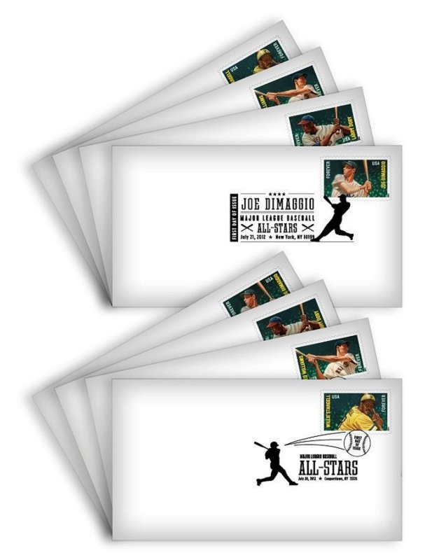 USA FDC: BASEBALL ALL STARS FIRST DAY COVERS (SET OF 8) - LOT # 2