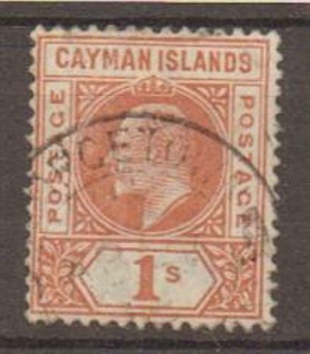 CAYMAN ISLANDS SG7 1902 1/= ORANGE FINE USED