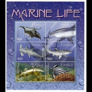 TUVALU 2000 - Scott# 821 Sheet-Marine Life NH