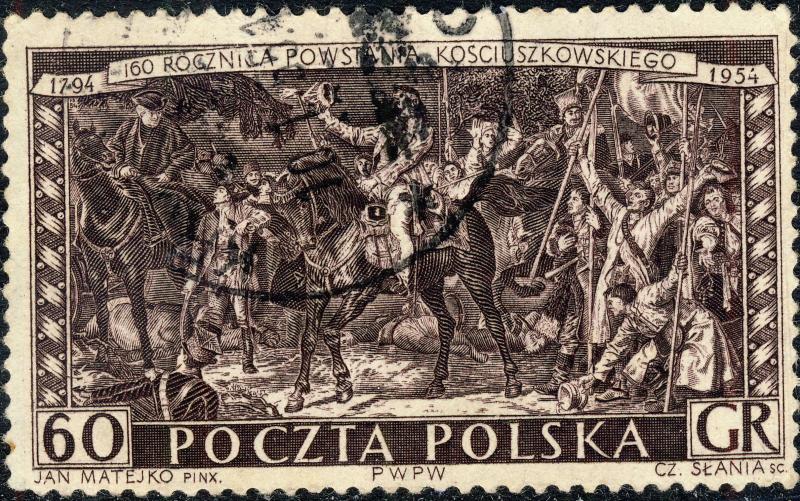 POLOGNE / POLAND - 1954 Mi883 60gr 160th anniversary Kosciuszko Uprising - VFU