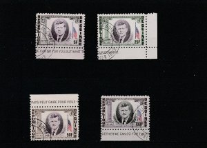 Guinea  Scott#  325-327, C56  Used  (1964 John F. Kennedy)