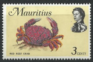 Mauritius 1969 - 3c Red Reef Crab - SG383 unused