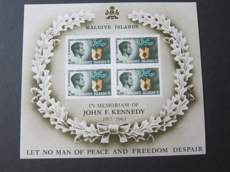 Maldives 1965 Sc 163a John F Kennedy set MNH