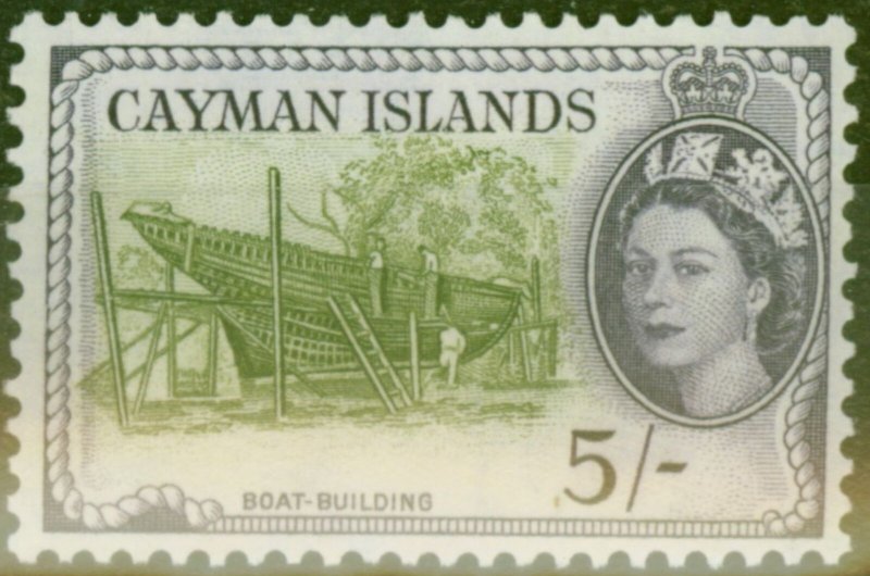 Cayman Islands 1955 5s Olive-Green & Slate-Violet SG160 V.F MNH