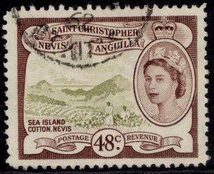 ST CHRISTOPHER, NEVIS & ANGUILLA QEII SG115, 45c olive-bistre & choc, FINE USED.