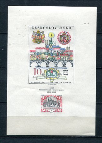 Czechoslovakia 1968 Mini sheet MNH Mi Block 29 Castle 8309