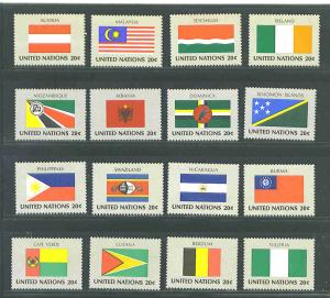 UN New York Sc. #374-89 f-vf mnh complete 1982 Flag set 