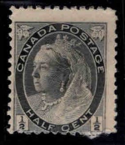 CANADA Scott 74 MH* 1898 1/2c Victoria Faulty, adhesion,and tear at bottom