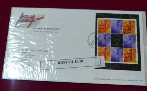 Great Britain First Day Cover 2001 22 Oct Flags & Ensigns booklet Rosyth cancel