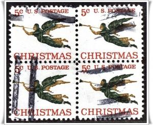 SC#1276 5¢ Christmas Block of Four (1965) Used