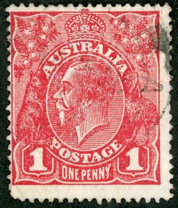 Australia SG47i 1d Die II, Rough Paper, used: Ref:256