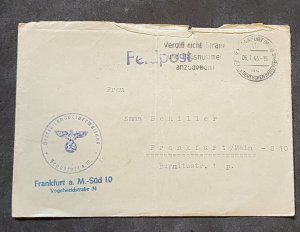 RARE WWII German Feldpost cover KC Holder Luftwaffe HORST SCHILLER Wife Emma