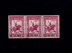 x St THOMAS AND PRINCE 1939 USED Block x3 Sc#331 Mf#327 YT#334 SG#382 Mi#332