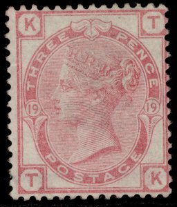 GB QV SG144, 3d pale rose plate 19, UNUSED. Cat £450. TK 