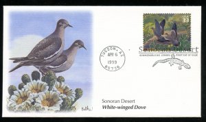 US 3293c Sonoran Desert Dove & prickly pear UA Fleetwood cachet FDC