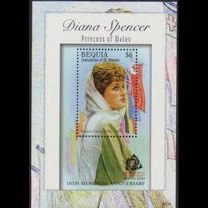 ST.VINCENT-BEQUIA 2007 - Scott# 404 S/S Princess Diana NH