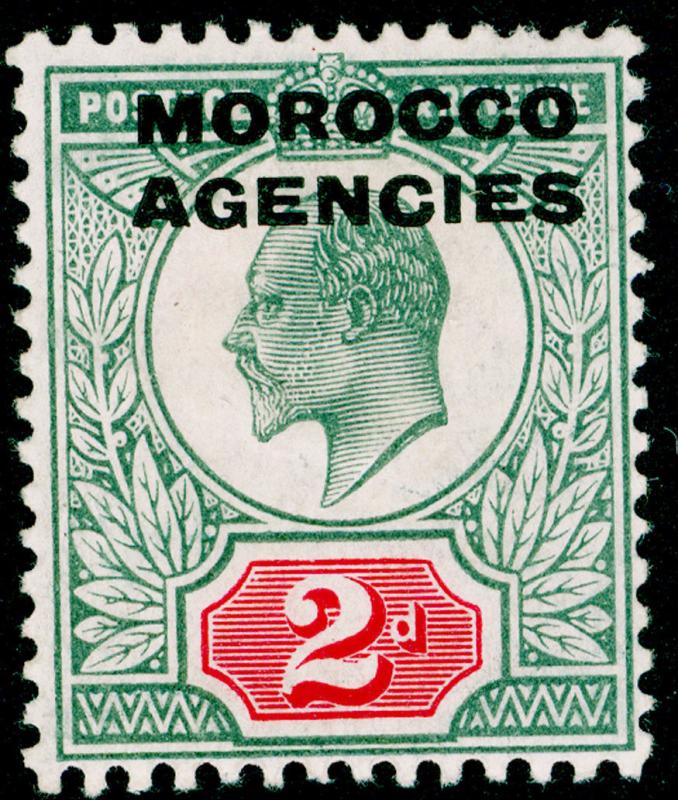 MOROCCO AGENCIES SG33, 2d pale grey-green & carmine-red, M MINT. Cat £10.