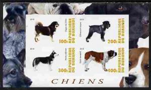 Burundi 2010 Dogs #2 imperf sheetlet containing 4 values ...