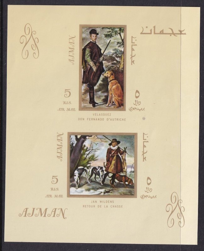 Ajman MI 277-278 BL38 Paintings Souvenir Sheet MNH VF