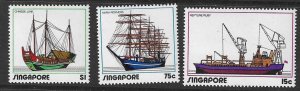SINGAPORE SG185/87 1972 SHIPPING  MTD MINT